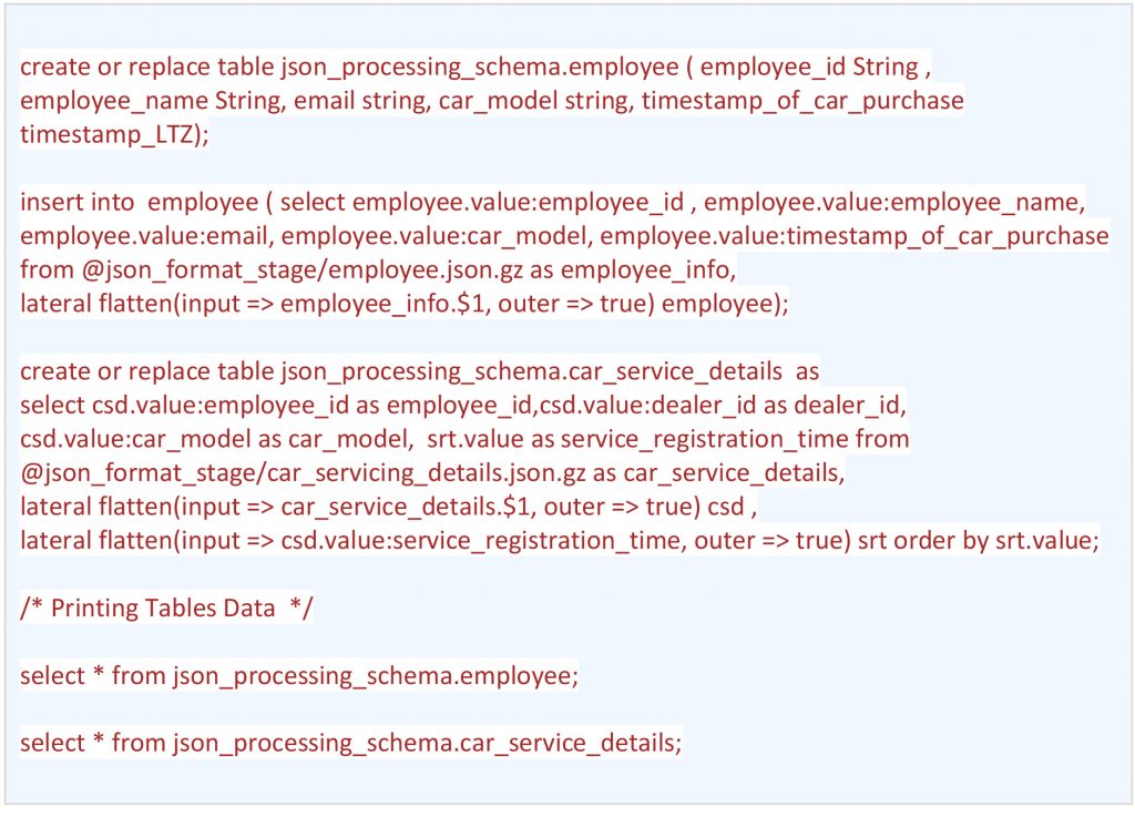Creating employee & car_service_details tables
