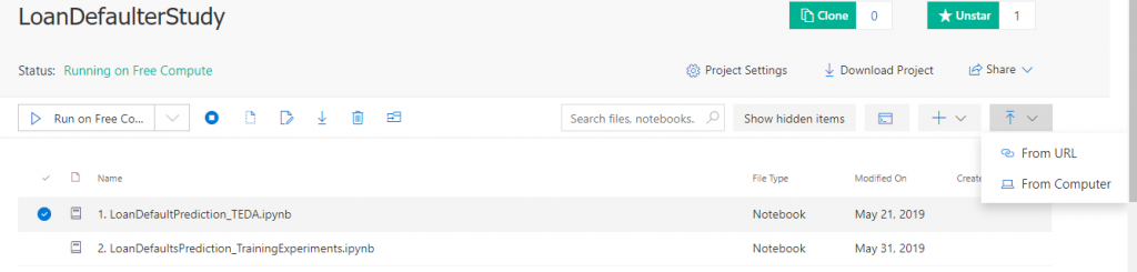 Upload tab