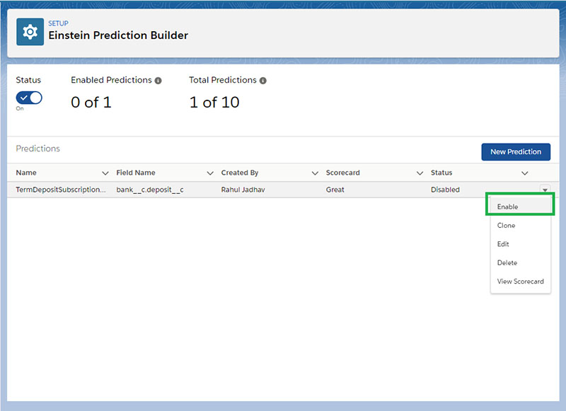 Enabling the Prediction Model