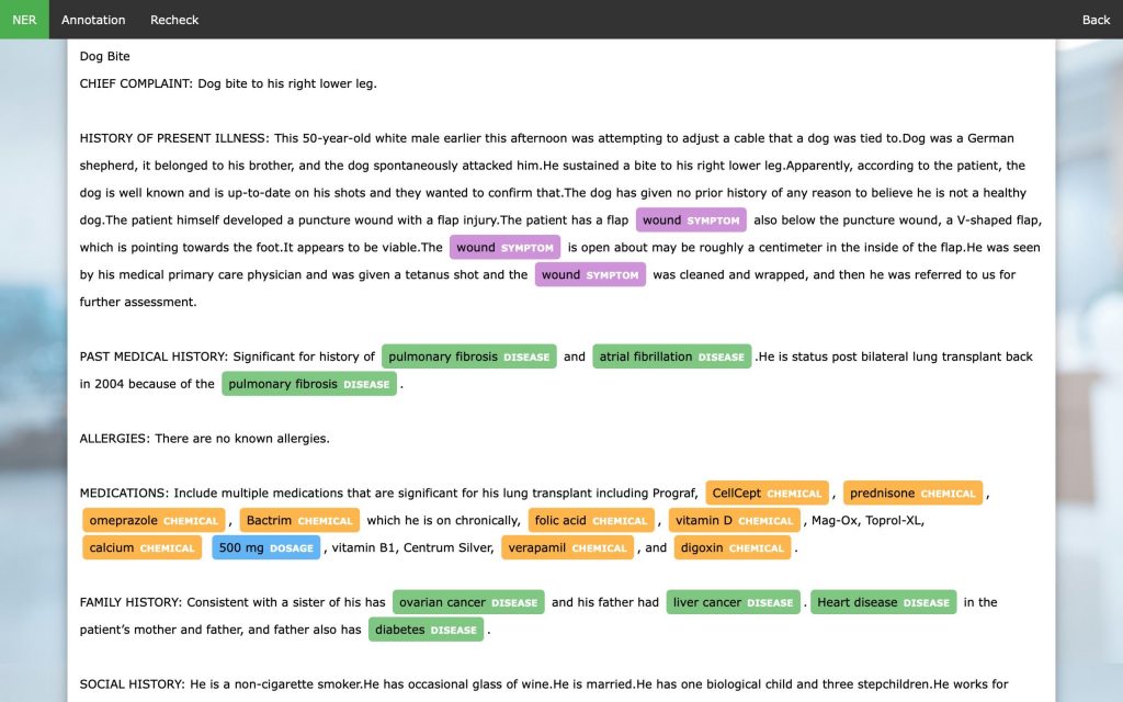 Healthcare Named Entity Recognition Tool