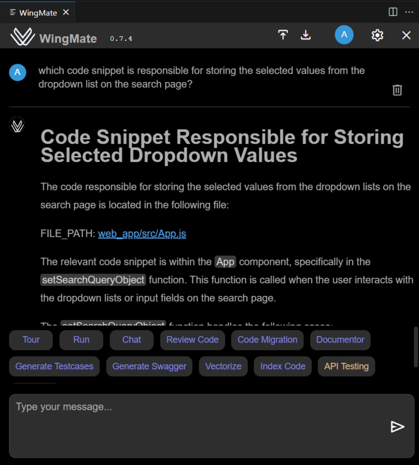 Enhancing Software Development with WingMates Code Cognition