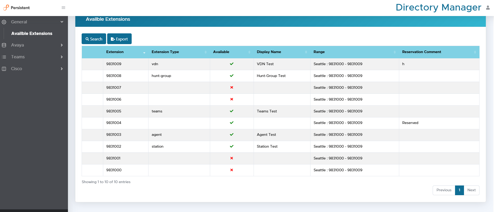 Directory Manager Portal